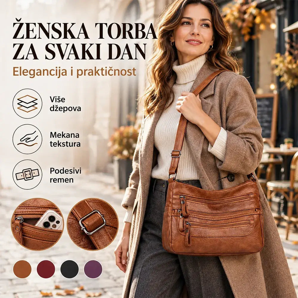 👜 Moderna ženska torba preko ramena, mekana i prostrana
