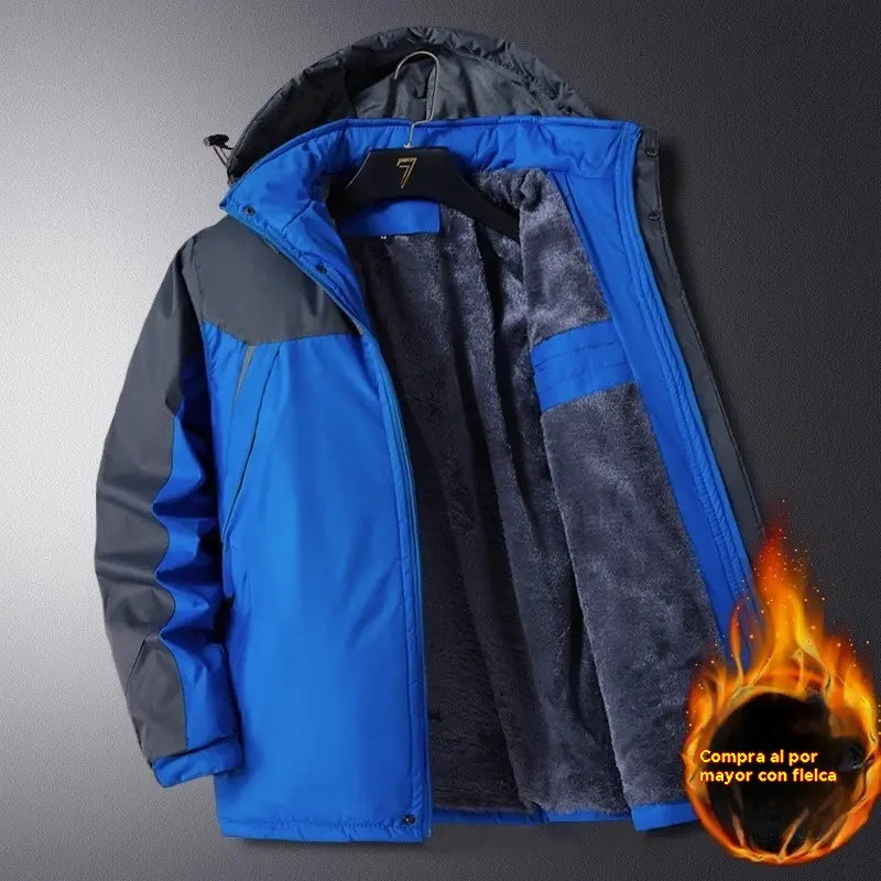 🔥【L-6XL】Męska pogrubiona aksamitna wodoodporna i mrozoodporna, ciepła zimowa i wiatroszczelna kurtka alpinistyczna