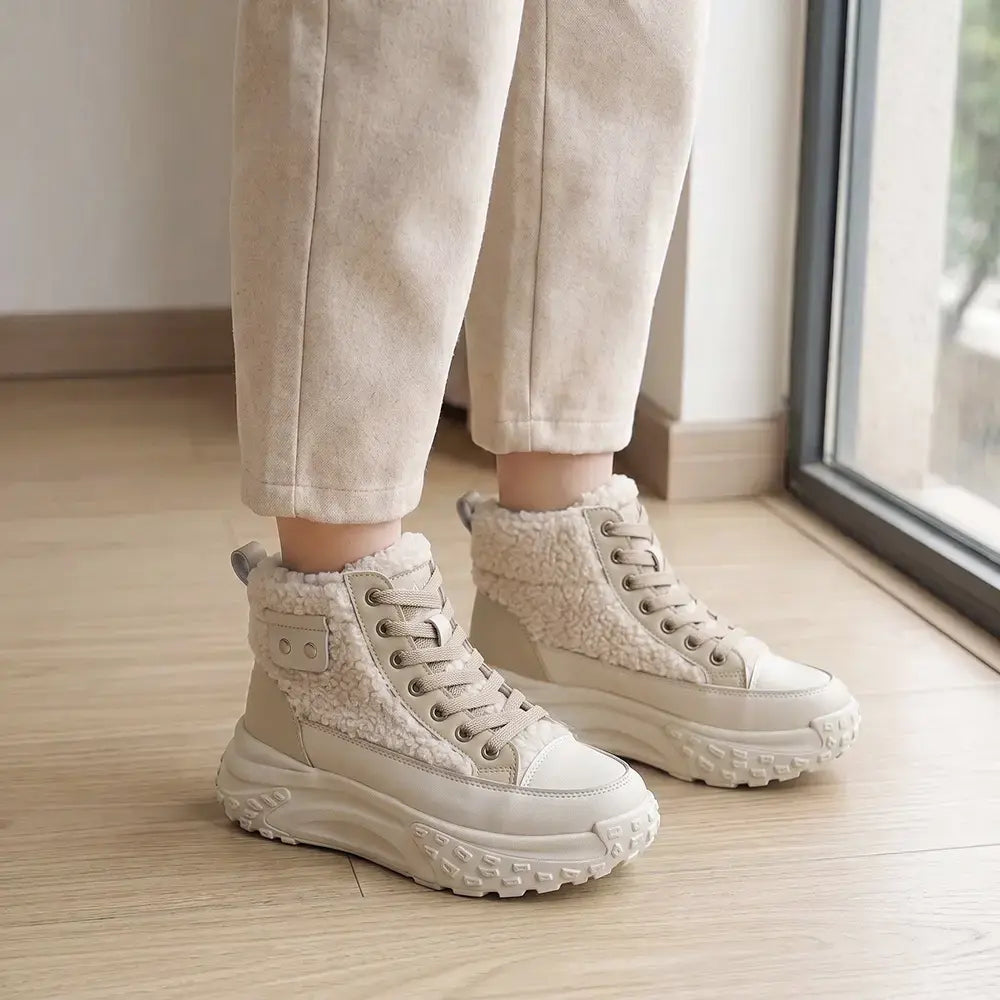🔥【35-40】Nowe damskie buty zimowe 2026 – ocieplane, grube, krótkie botki, śniegowce, ciepłe, na wysokiej cholewce, typu dad shoes