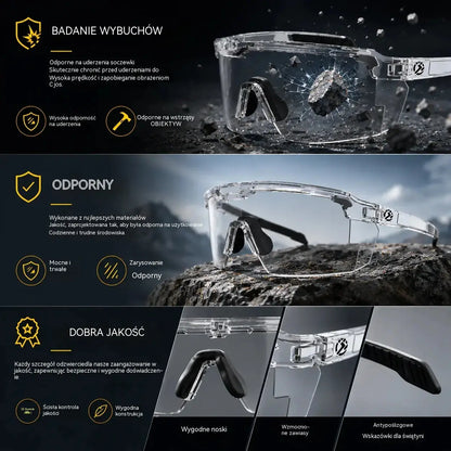 ☀️🕶️Fotochromowe okulary ochronne UV400 z polaryzacją – 🥇Wytrzymałe okulary do pracy i sportów na świeżym powietrzu✨