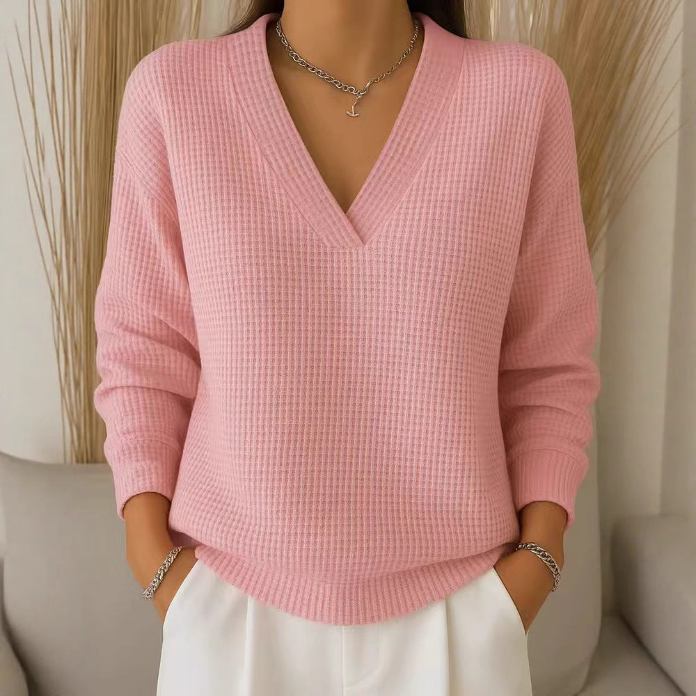 🔥 【S-3XL】 Elegantní a pohodlná dámská halenka s výstřihem do V