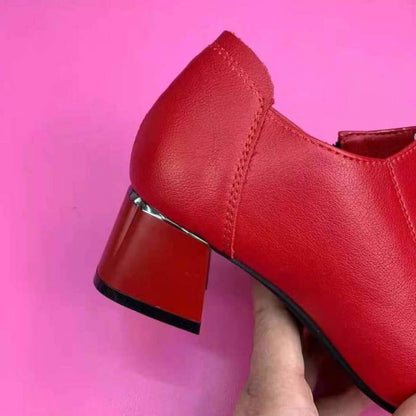 🔥👠【35-40】Nové dámske kožené topánky na strednom podpätku · Módne a pohodlné 2025