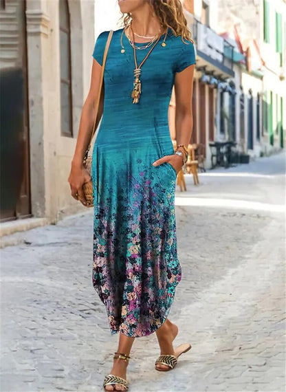 🌞👗【S-3XL】Fustă lungă de vară cu imprimeu 🌸 din bumbac Tencel – moale, texturată și confortabilă 💖✨