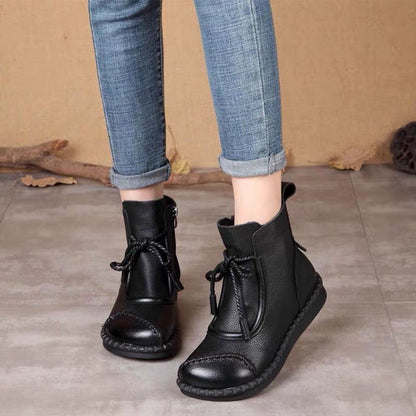 🔥 Jesenska kolekcija【35–40】✨Elegantni ženski gležnjarji iz pravega usnja · Udobni, topli in modni retro slog · 50% popusta + brezplačna dostava