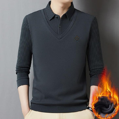 🔥 Ofertă sezonieră -50% 【M-4XL】👔 Set premium pentru bărbați din cașmir, călduros, cu bluză cu mâneci lungi