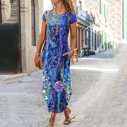 🌞👗【S-3XL】Fustă lungă de vară cu imprimeu 🌸 din bumbac Tencel – moale, texturată și confortabilă 💖✨