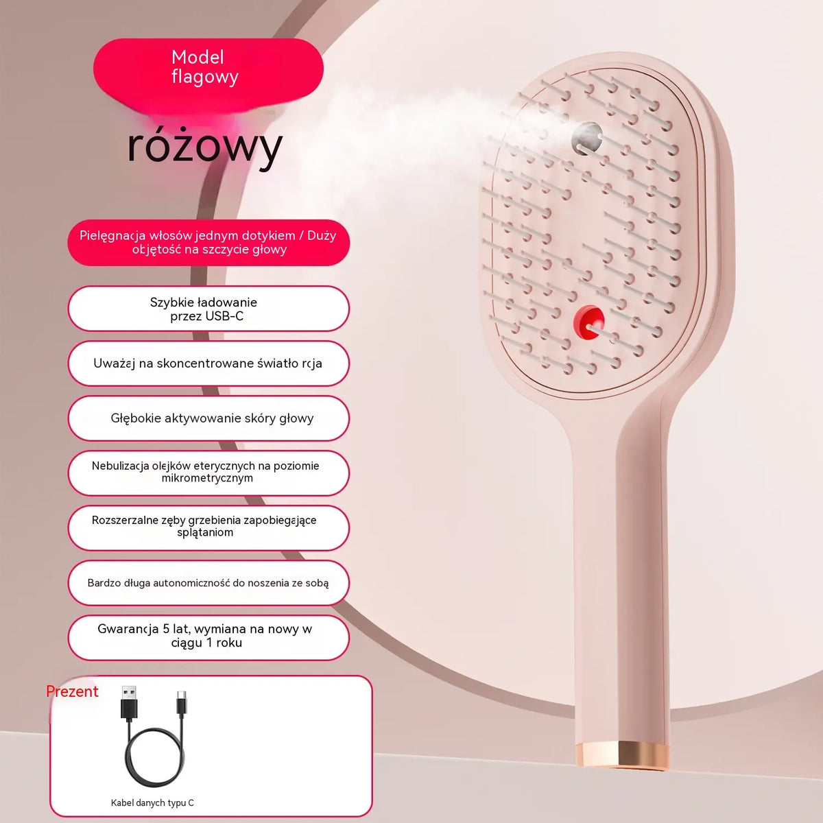 💖💨 Szczotka do włosów z funkcją rozpylania – łatwiejsze rozczesywanie i mniej splątanych włosów