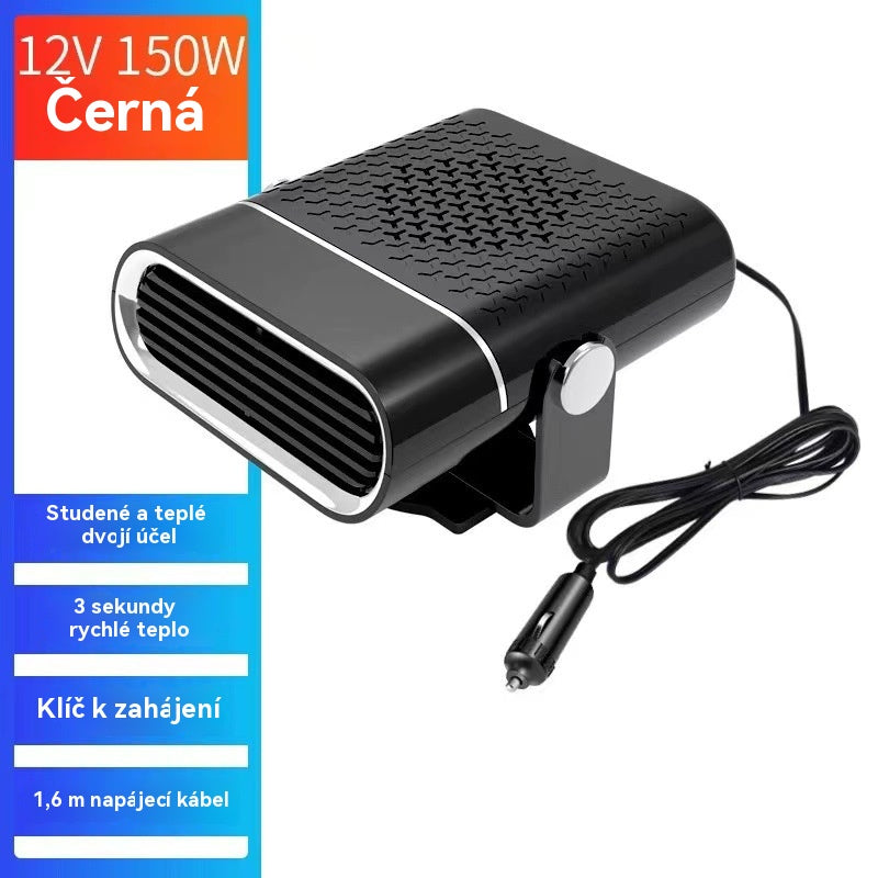 🚗🔥 Přenosný ohřívač a ventilátor do auta 2 v 1 – 360° rotace, rychlé rozmrazování, topení a chlazení, ultratichý a snadný pro všechna roční období