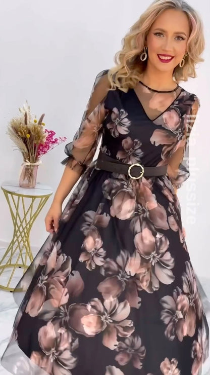 🌸 Dámske šaty S–5XL – elegantné, s potlačou, novinka