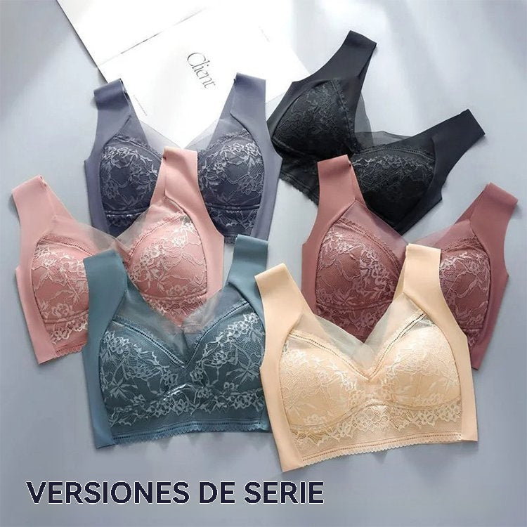 🔥👍【1 lote de 4 piezas】👙🌺【40-110 kg】Sujetador de encaje cómodo sin costuras de talla grande