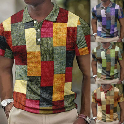 👕 Koszulka polo męska S–5XL – wzór geometryczny, wygodna i stylowa 2026