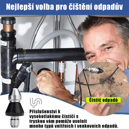 【krátký+dlouho-Dvoudílná sada】Čisticí nástroj s vysokotlakou tryskou pro domácí kanalizační potrubí