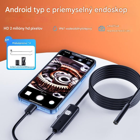 👍🔥Nový 7mm priemyselný endoskop s priamym pripojením kamery typu C pre telefóny s Androidom📱 (vodotesný endoskop)