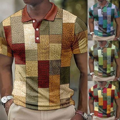 👕 Koszulka polo męska S–5XL – wzór geometryczny, wygodna i stylowa 2026