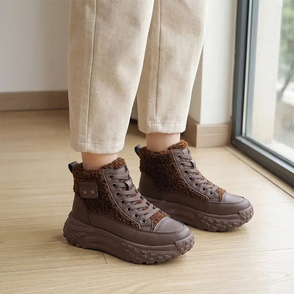 🔥【35-40】Nowe damskie buty zimowe 2026 – ocieplane, grube, krótkie botki, śniegowce, ciepłe, na wysokiej cholewce, typu dad shoes