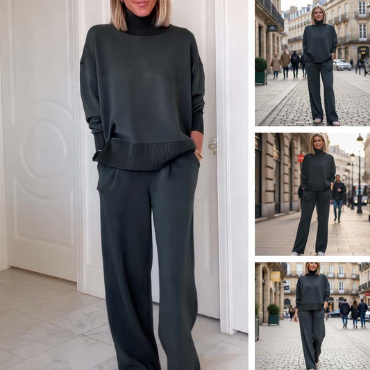 🔥【50% POPUST】Damska pletena garnitura z visokim ovratnikom (S-3XL) – elegantna, topla in vsestranska