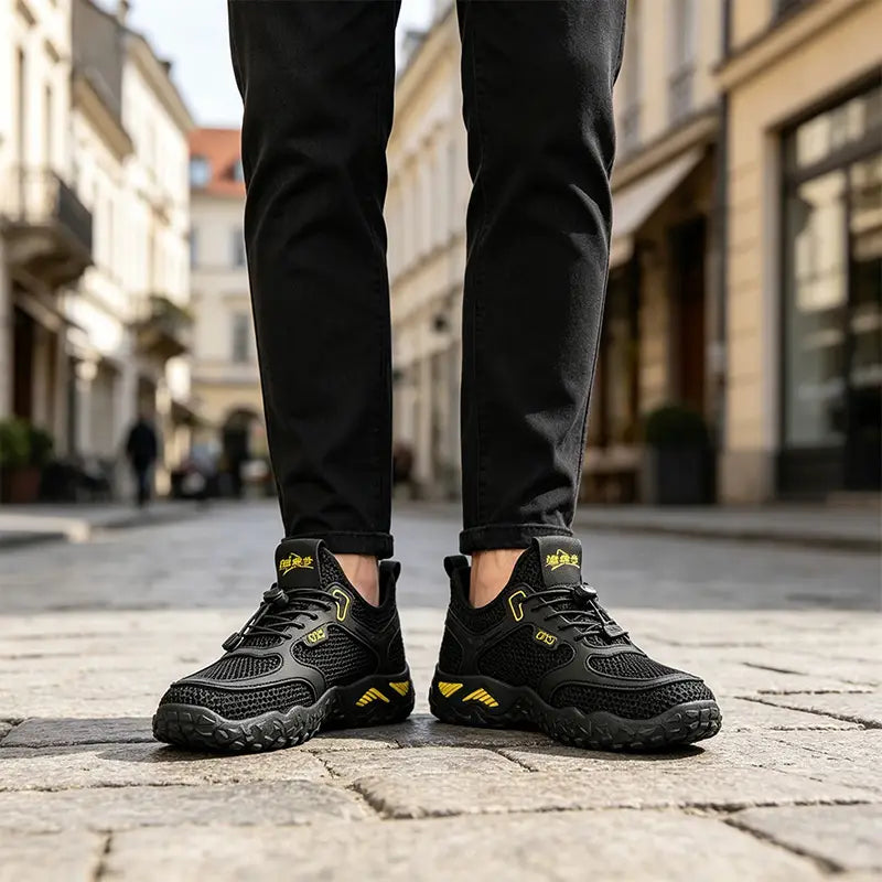 ✨【39–44】Męskie letnie buty codzienne: gruba, antypoślizgowa podeszwa, przewiewna siateczka – do trekkingu i do wody